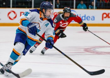 Alex Carpenter carries the puck for the New York Sirens