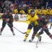 PWHL players (L-R) Lina Ljungblom, Emma Maltais, Anna Kjellbin, and Sarah Nurse compete in the 2024 IIHF women's World Championship in Utica - Photo @ Ellen Bond
