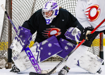 Lucy Morgan practicing with the PWHL's Ottawa Charge - Photo @ PWHL