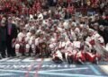 Wisconsin celebrates the 2025 national title - Photo @ Wisconsin Athletics