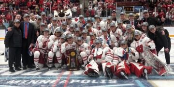 Wisconsin celebrates the 2025 national title - Photo @ Wisconsin Athletics