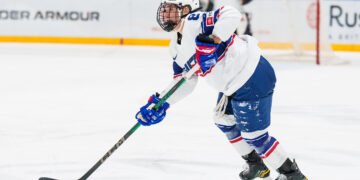 Haley Winn of Team USA will be one of the top picks in the 2025 PWHL Draft - Photo @ Mika Kylmäniemi / Finnish Ice Hockey Association