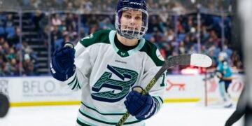 Susanna Tapani celebrates a goal for the PWHL's Boston Fleet - Photo @ PWHL