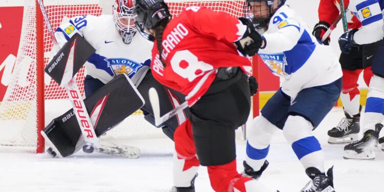 Chloe Primerano fires a shot for Canada - Photo @ Hockey Canada / X