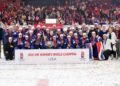 USA celebrates gold at the 2025 IIHF women's World Championships